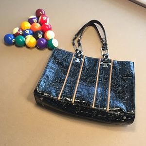 Tory Burch 'Nico' Black Patent Leather Tote